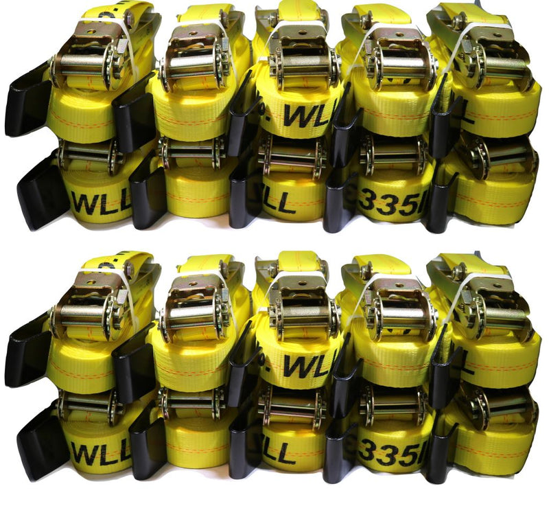 Load image into Gallery viewer, QTY 20 - 2" X 27 Ft. Ratchet Strap w/ Flat Hooks