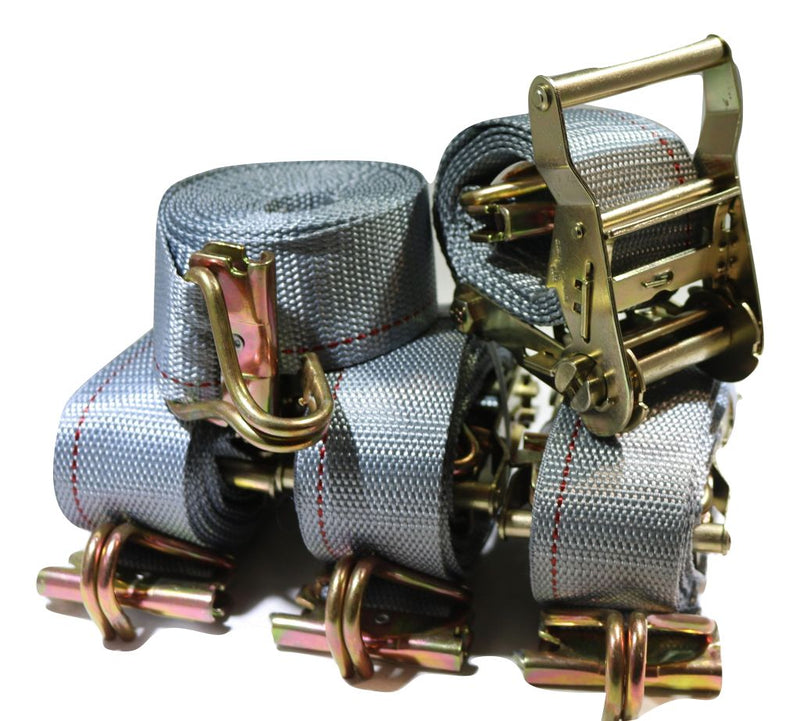 Load image into Gallery viewer, 2" x 16 Ft Ratchet Strap w/ Spg E & Wire J for Hook For E & F-Tracks | 100 PACK