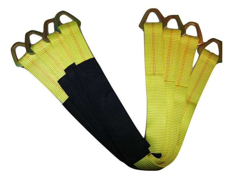 Load image into Gallery viewer, 36 Inch Axle Straps Auto Car Hauler Tie Downs Tow Wrecker YELLOW | 4 PACK