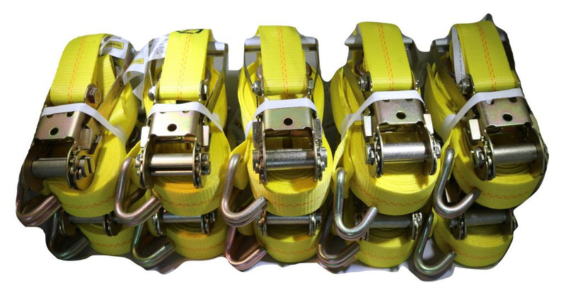 Load image into Gallery viewer, QTY 50 - 2" x 27 Ft. Flatbed Ratchet Strap w/ Wire Hooks