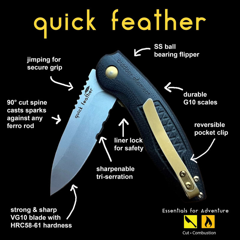 Load image into Gallery viewer, Quick Feather Folding Knife