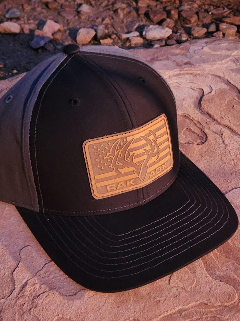 Load image into Gallery viewer, RakBuck Leather Flag Trucker Hat