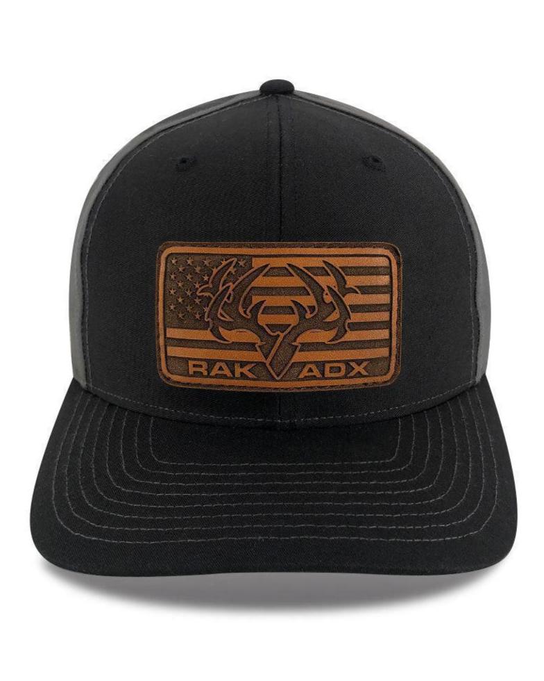 Load image into Gallery viewer, RakBuck Leather Flag Trucker Hat