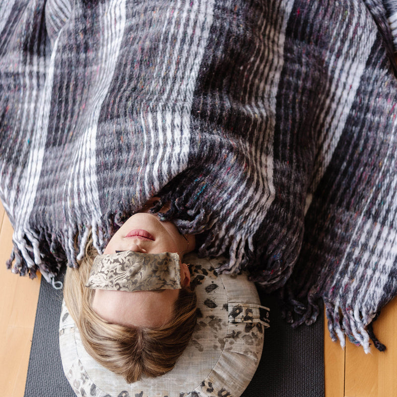 Load image into Gallery viewer, Recycled Plaid Yoga Blanket