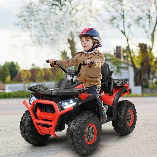Red 12V Kids Electric ATV Quad with MP3 and LED Lights
