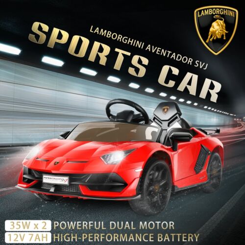 Red Lamborghini Electric Ride On Car for Kids - 12V Battery Powered Toy with 70W Motor
