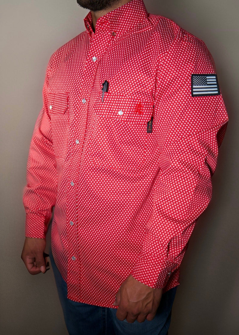 Load image into Gallery viewer, FR Pearl Snap Work shirt - Alpha Red
