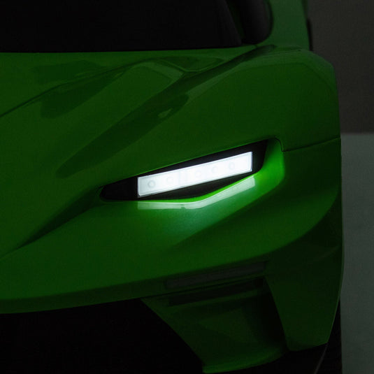 Remote Control Electric Ride-On Car with MP3 Player and LED Lights - Green