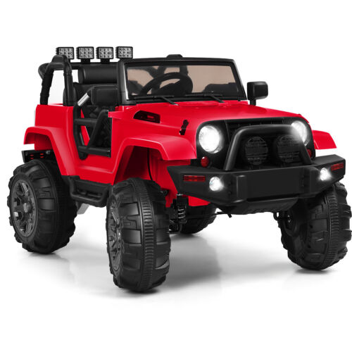 Remote Control Ride-On Truck with MP3 Player and LED Lights for Kids - Red
