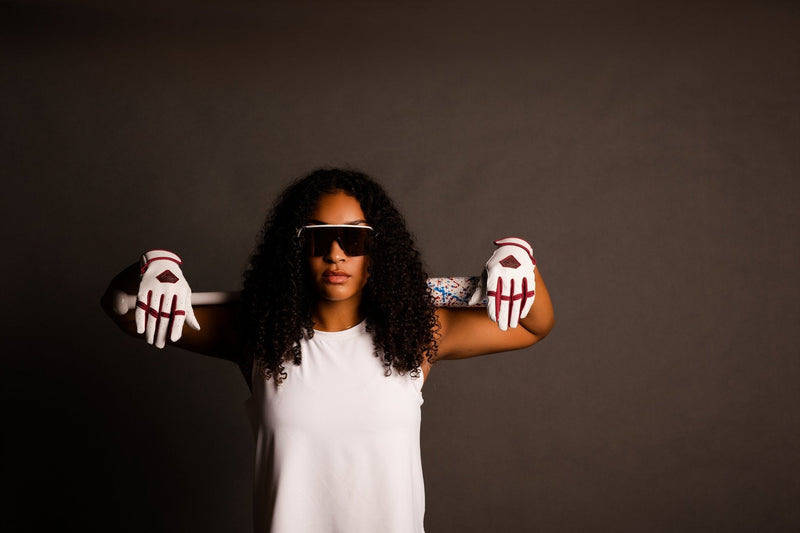 Load image into Gallery viewer, Resilient Championship Fastpitch Batting gloves - White and Maroon