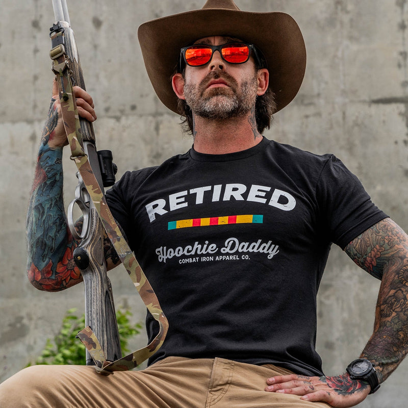 Load image into Gallery viewer, Retired Hoochie Daddy Veteran Ribbons Men's T-Shirt
