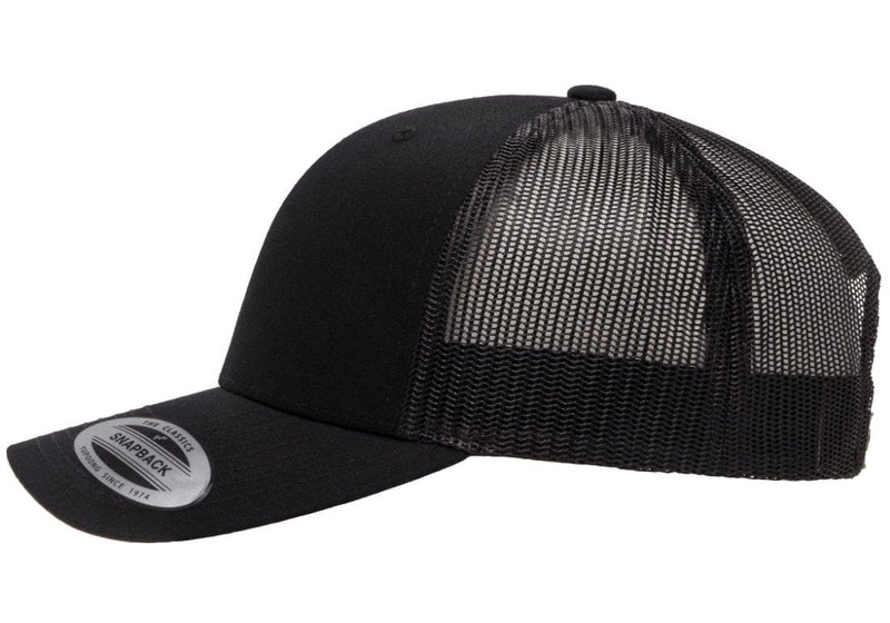 Load image into Gallery viewer, Retro Snapback Trucker Flexfit Cap Black