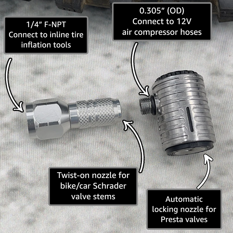 Load image into Gallery viewer, Lightning™ XP Locking Presta Air Chuck for Bike Tires - 1/4" F-NPT (Presta Valves)
