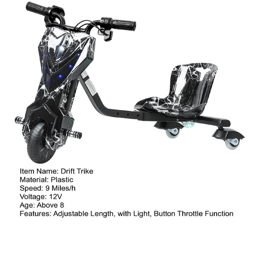 Kids Ride-On Drift Tricycle with Large Wheels for Ages 8 and Up