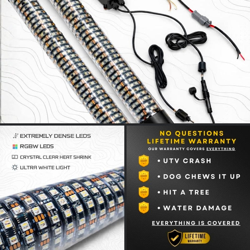 Load image into Gallery viewer, Pro Series LED Light Whips with Bluetooth & Remote - R1 Industries