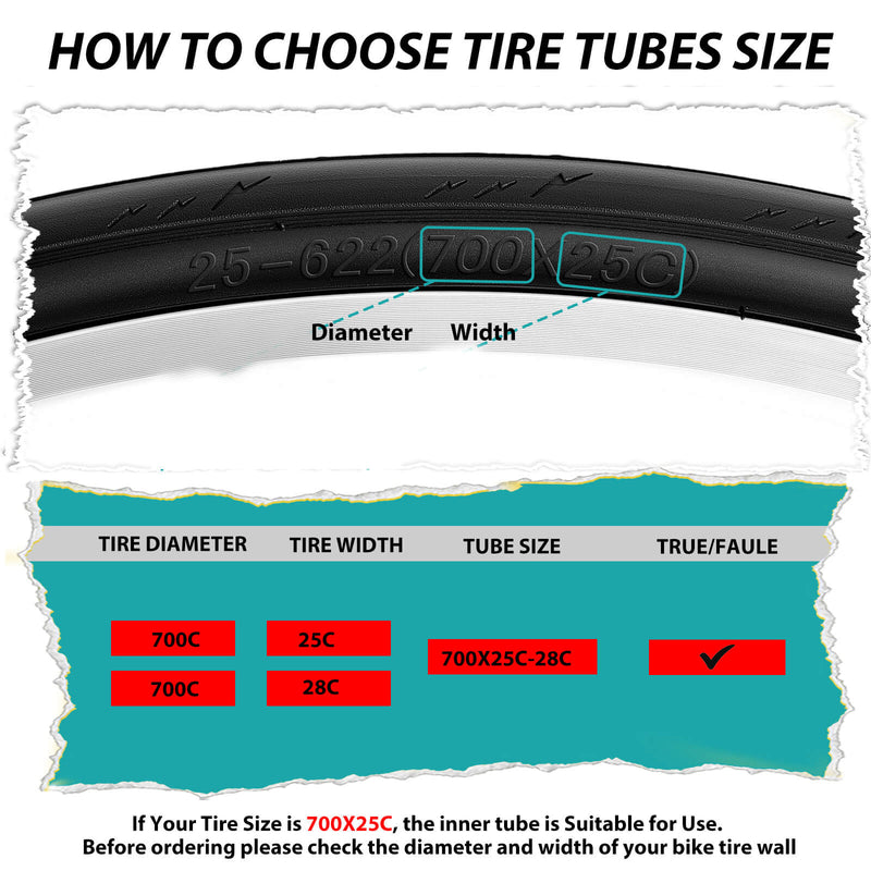 Load image into Gallery viewer, Road Bike Tire Inner Tube - 700×25C - 35C