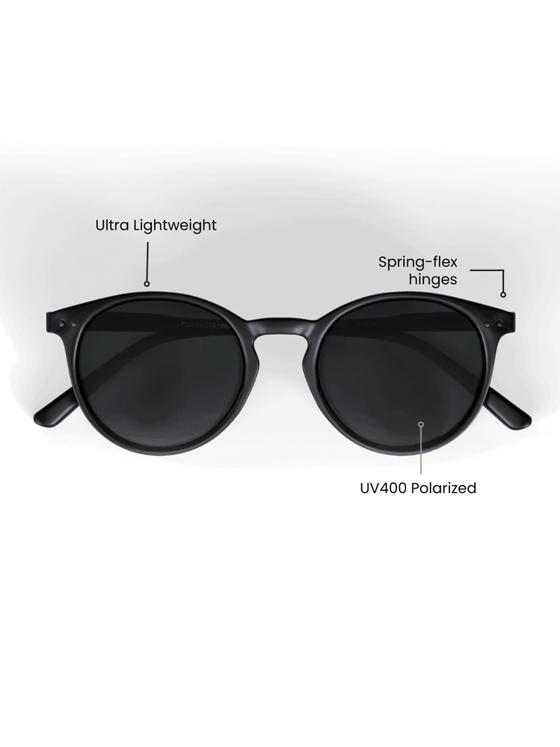 Load image into Gallery viewer, Black Round Polarized Sunglasses - Black Lens UV400 for Men & Women
