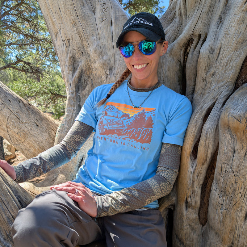 Load image into Gallery viewer, Adventure is Calling, Women's Off-roading T, Light Blue or Grey