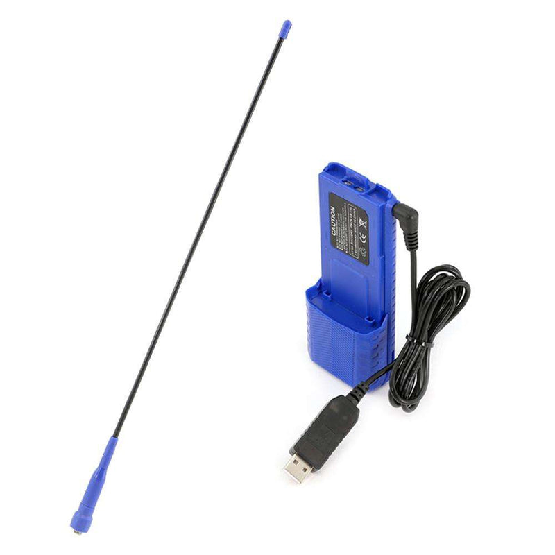 Load image into Gallery viewer, Rugged Radios GO FURTHER BUNDLE - for V3 and RH5R Handheld Radios - Long Range Antenna , XL Battery , and USB Charging Cable