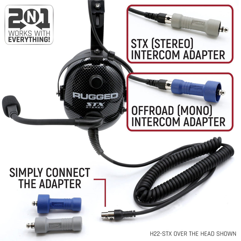 Load image into Gallery viewer, Rugged Radios ULTIMATE HEADSET for STEREO and OFFROAD Intercoms - Over The Head or Behind The Head
