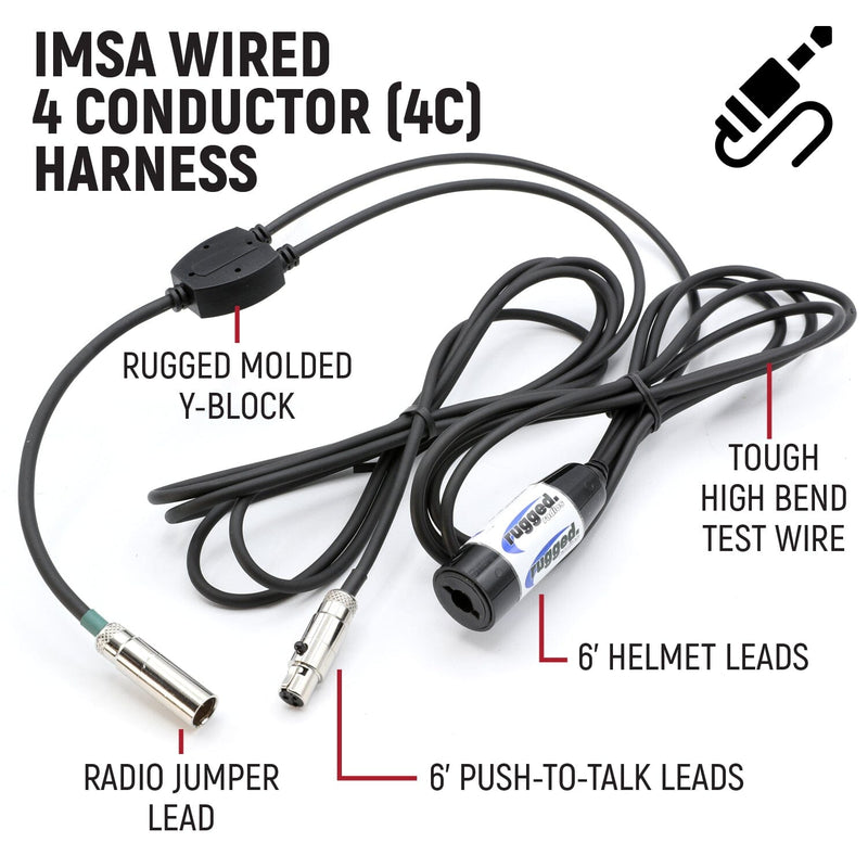 Load image into Gallery viewer, Rugged Radios IMSA 4-Conductor 4C Circle Track Road Race Car Harness