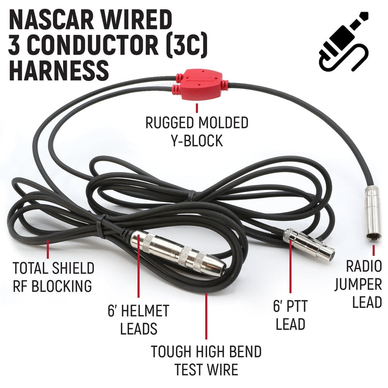 Load image into Gallery viewer, Rugged Radios NASCAR 3-Conductor 3C Circle Track Road Race Car Harness