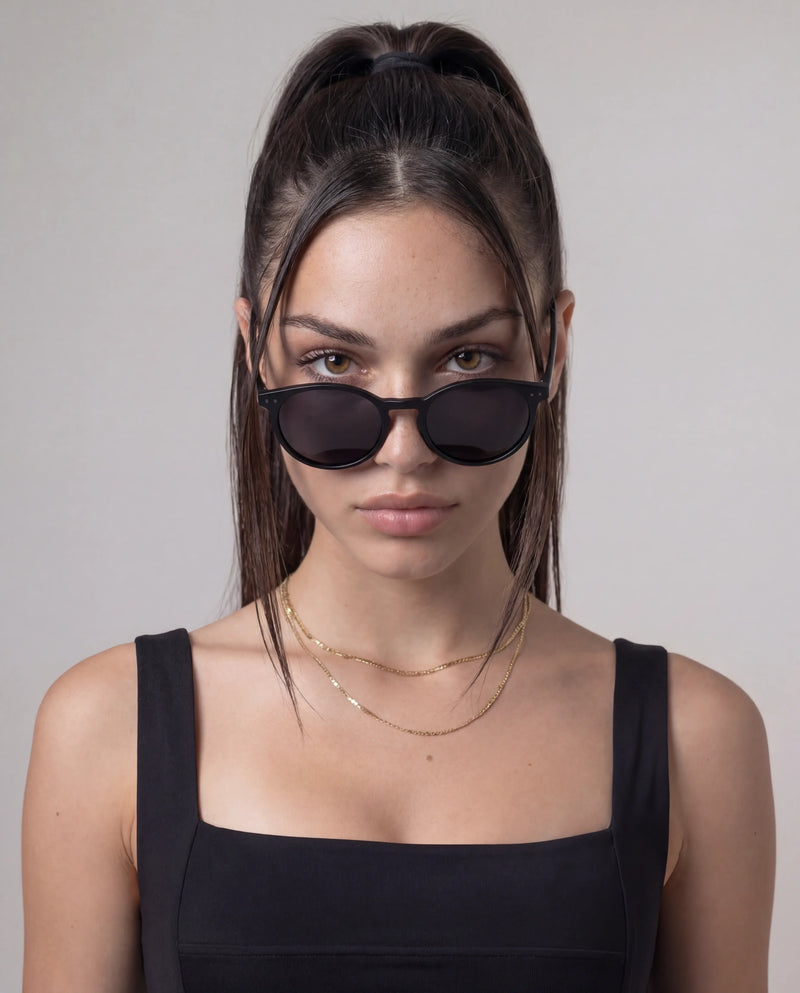 Load image into Gallery viewer, Black Round Polarized Sunglasses - Black Lens UV400 for Men & Women