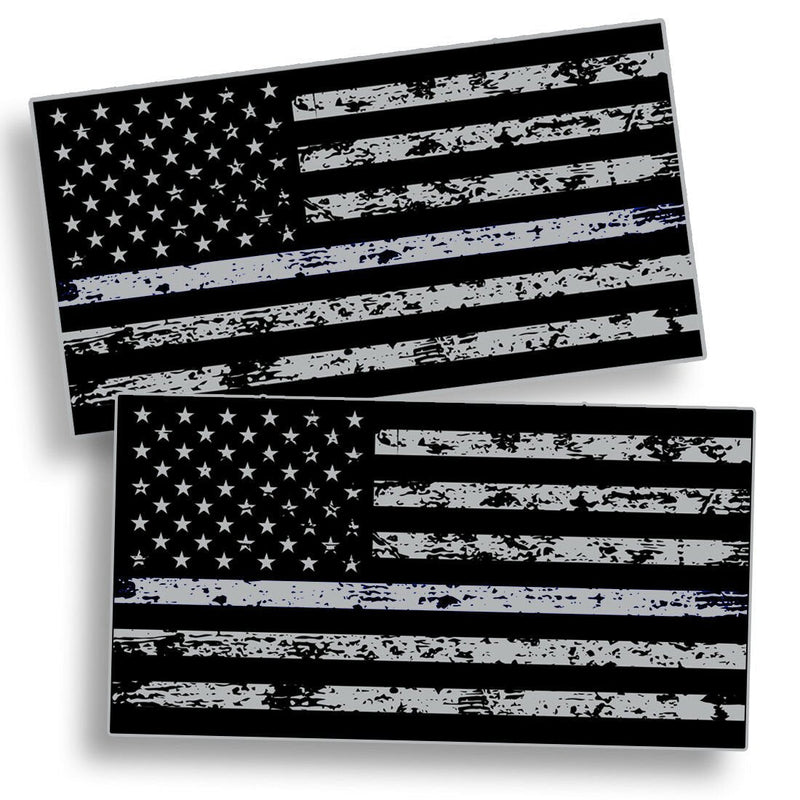 Load image into Gallery viewer, Black Ops Distressed American Flag Black & White Sticker