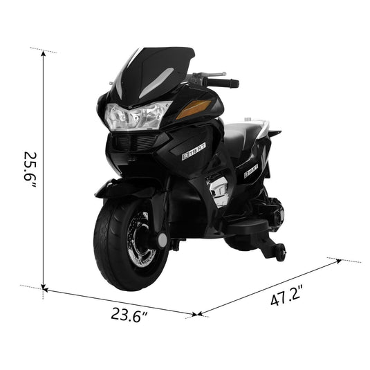 TOBBI 12V Kids Electric Motorcycle with Training Wheels - Dirt Bike Motorbike for Young Riders