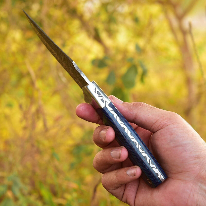 Load image into Gallery viewer, Custom Handmade Damascus Steel Skinning Blade - 4.5"