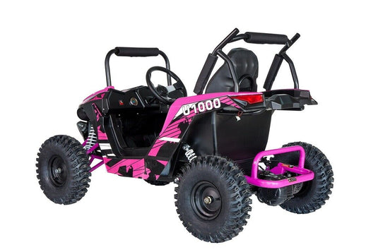 Pink 48V 1000W UTV Children's Electric Three Speed Single Seat Brushless Roll Cage