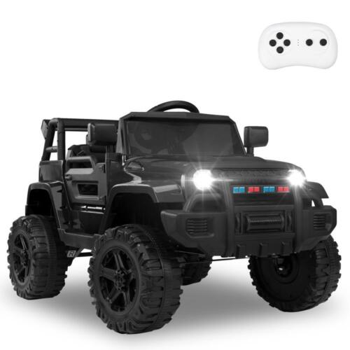 Electric 12V Black Kids Ride-On Truck with 2.4G Remote Control and 3 Speed Modes