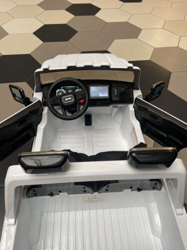 24V Interactive TV GMC Ride On Electric Toy 4x4 with Leather Seating and Advanced Rubber EVA Tires - Remote Control