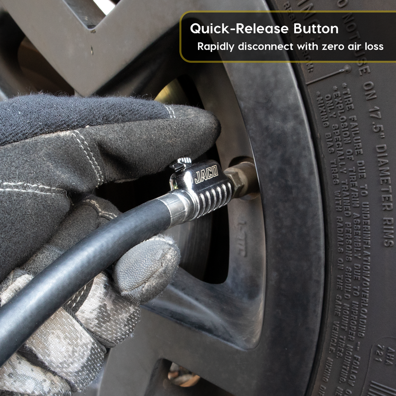 Load image into Gallery viewer, Lightning™ S2X Quick-Connect Locking Tire Inflator Air Chuck Extension | Patented Lock-on Compressor Hose Attachment (Open Flow)