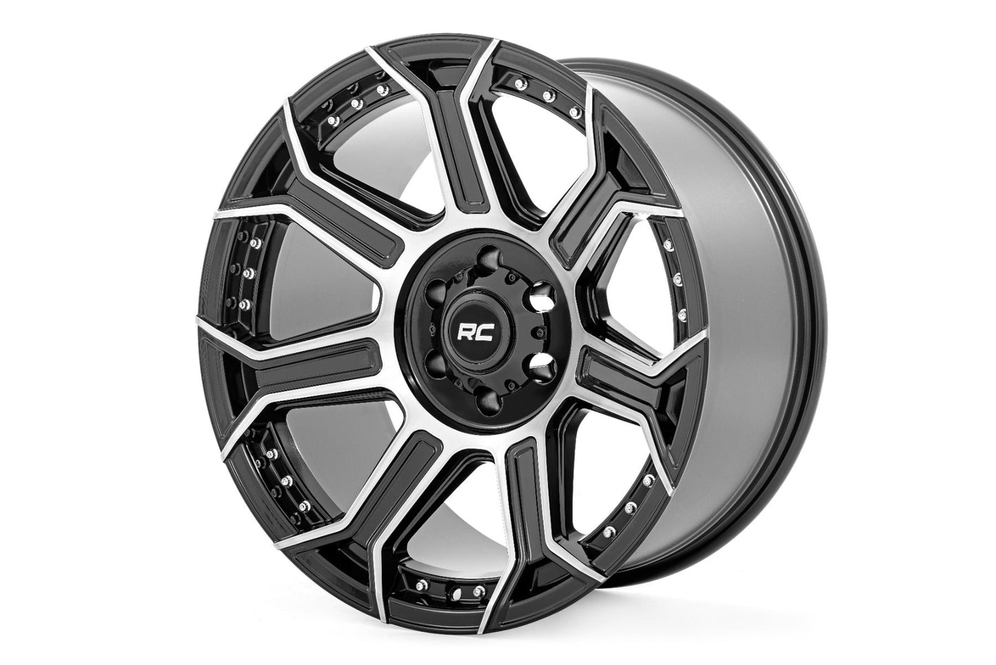 Rough Country 89 Series Wheel | One-Piece | Black Machined Gun Metal | 22x10 | 6x135 | -19mm
