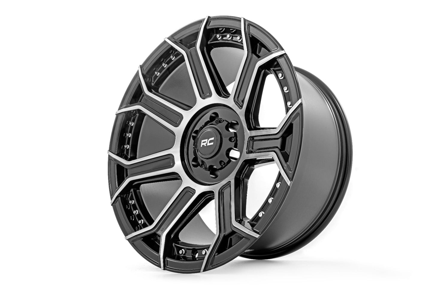 Rough Country 89 Series Wheel | One-Piece | Black Machined Gun Metal | 22x10 | 6x135 | -19mm