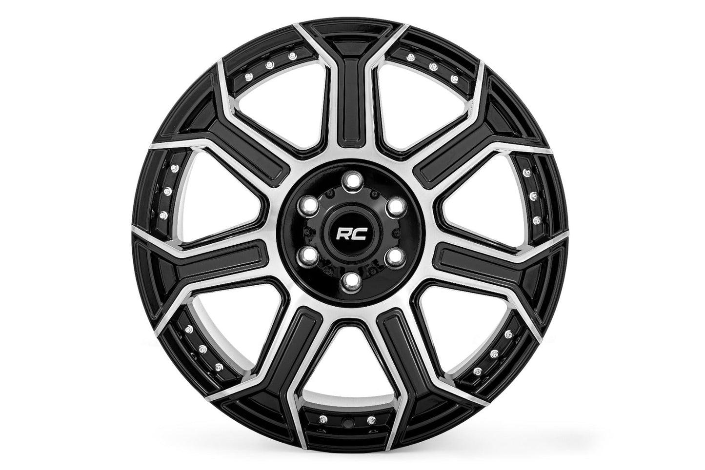 Rough Country 89 Series Wheel | One-Piece | Black Machined Gun Metal | 22x10 | 6x135 | -19mm