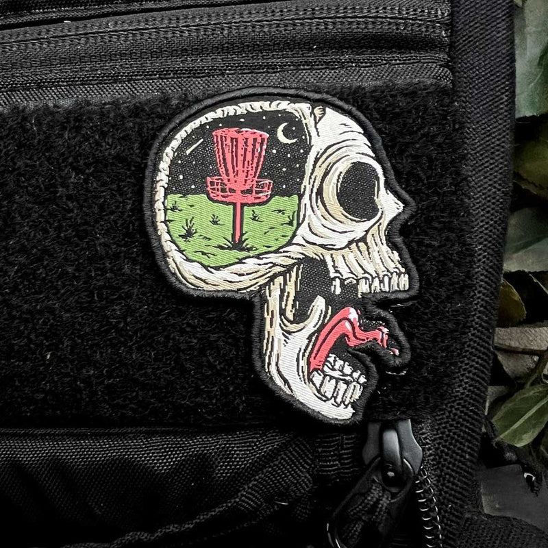 Load image into Gallery viewer, Screaming Skull Disc Golf Patch - Hook And Loop