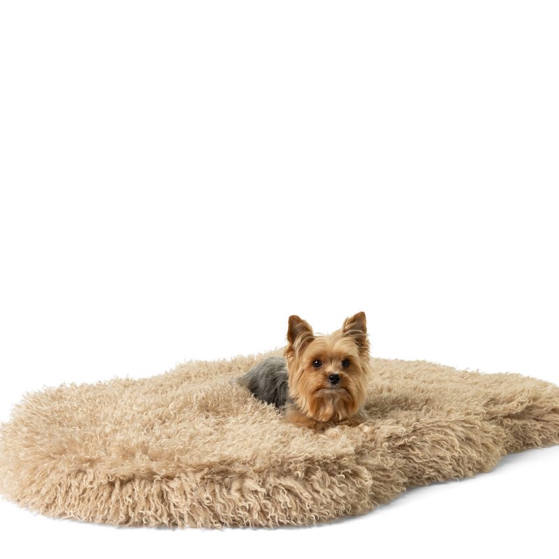 Load image into Gallery viewer, PupRug® Luxe Faux Fur Orthopedic Dog Bed - Plush Sheep Tan