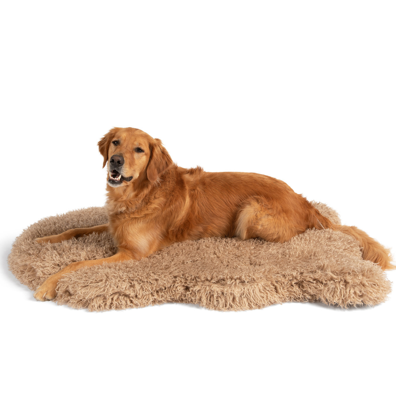 Load image into Gallery viewer, PupRug® Luxe Faux Fur Orthopedic Dog Bed - Plush Sheep Tan