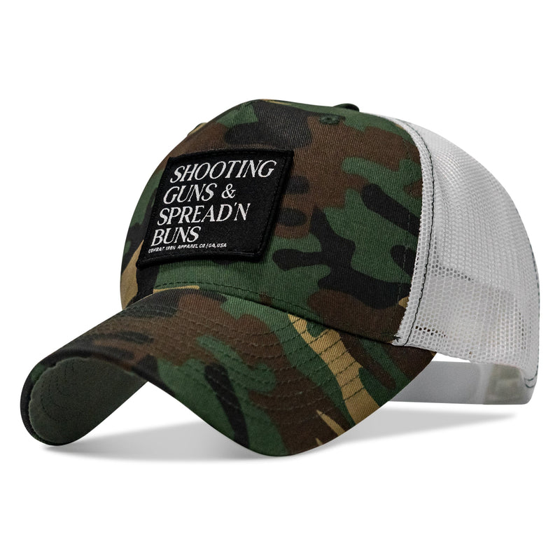 Load image into Gallery viewer, Shooting Guns & Spread'n Buns Patch Snapback Hat