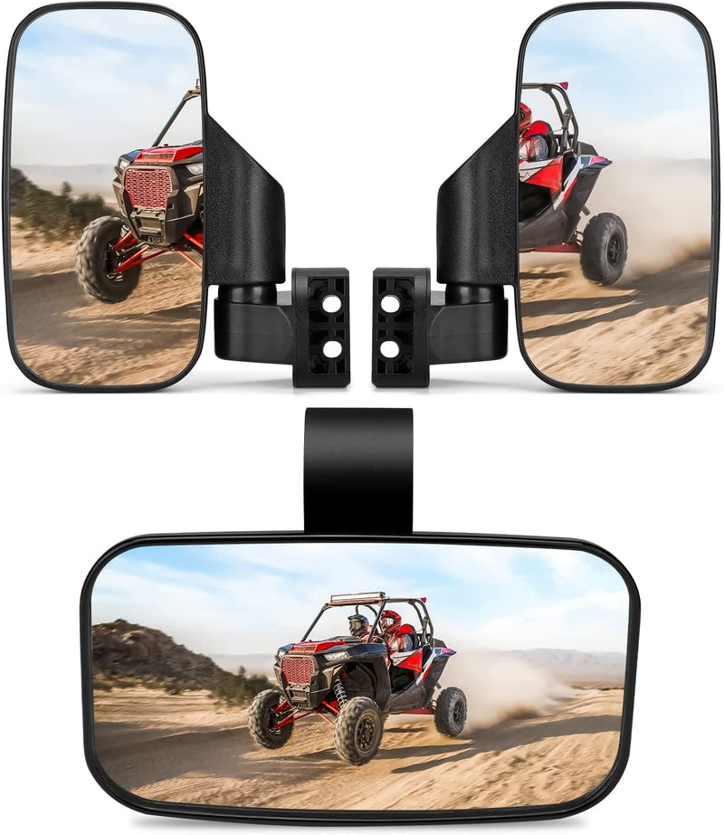 Load image into Gallery viewer, UTV Side Mirrors and Center Mirror with 1.6" to 2" Roll Bar Cage