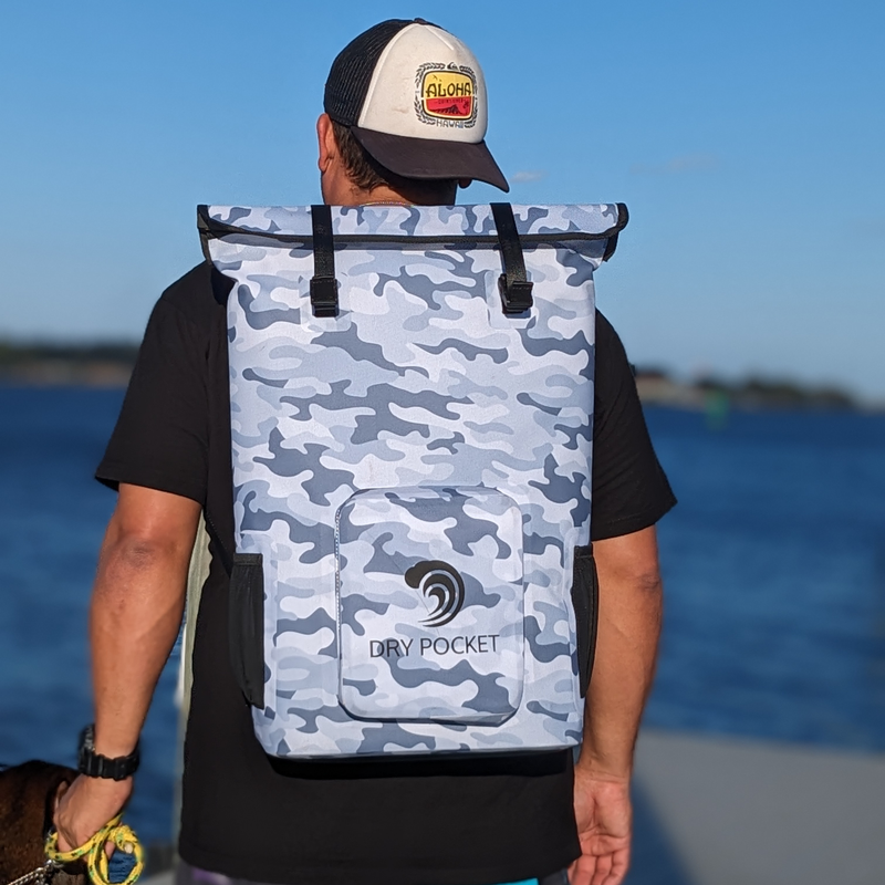Load image into Gallery viewer, Waterproof Floating Backpack Cooler - Snow Camo