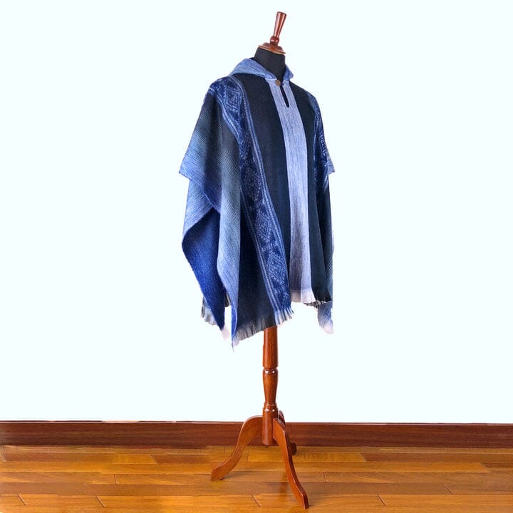Load image into Gallery viewer, Soft Blues Alpaca Poncho
