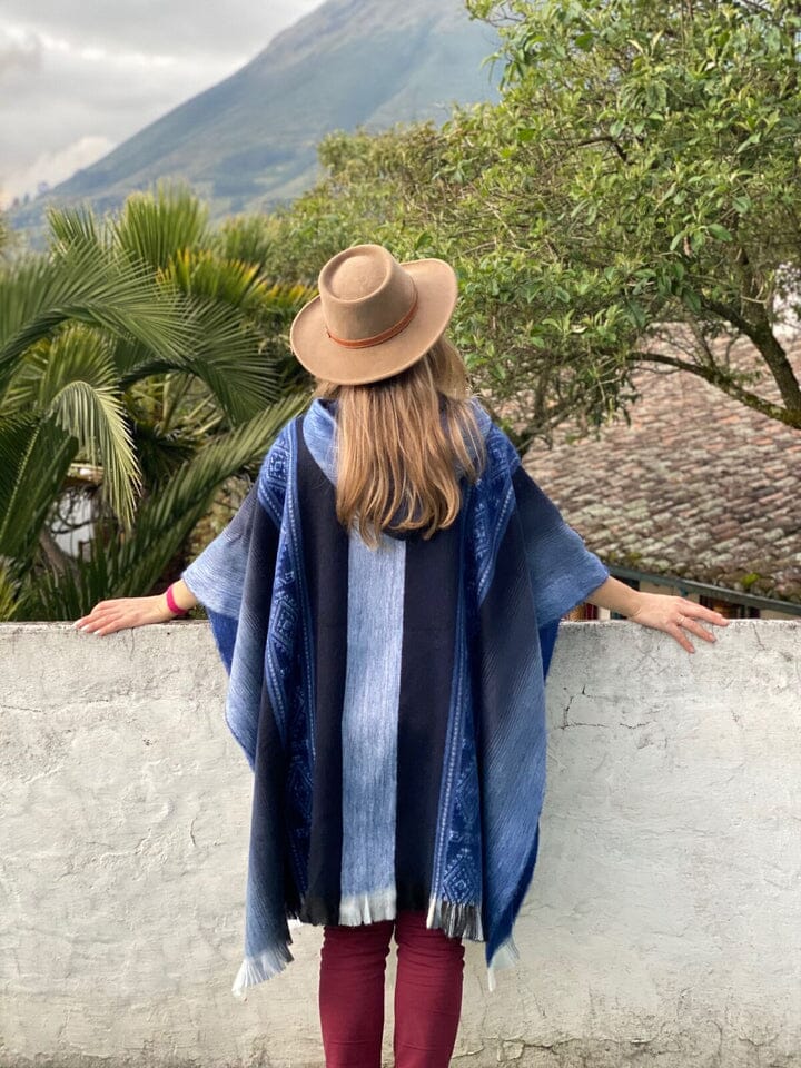 Load image into Gallery viewer, Soft Blues Alpaca Poncho