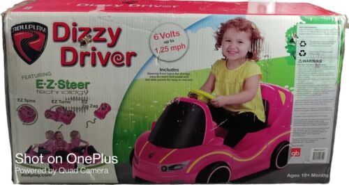 Sparkle and Drive: Dizzy Driver 6-Volt Ride-On Car with Storage in Pink for 18 Months+