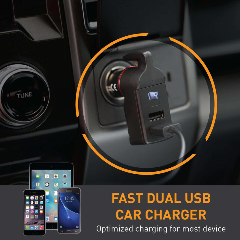 Load image into Gallery viewer, USB Car Charger Emergency Tool (Blue American Flag)