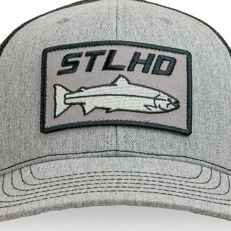 Load image into Gallery viewer, STLHD Chrome Edition Heather Grey/Black Trucker Snapback Hat