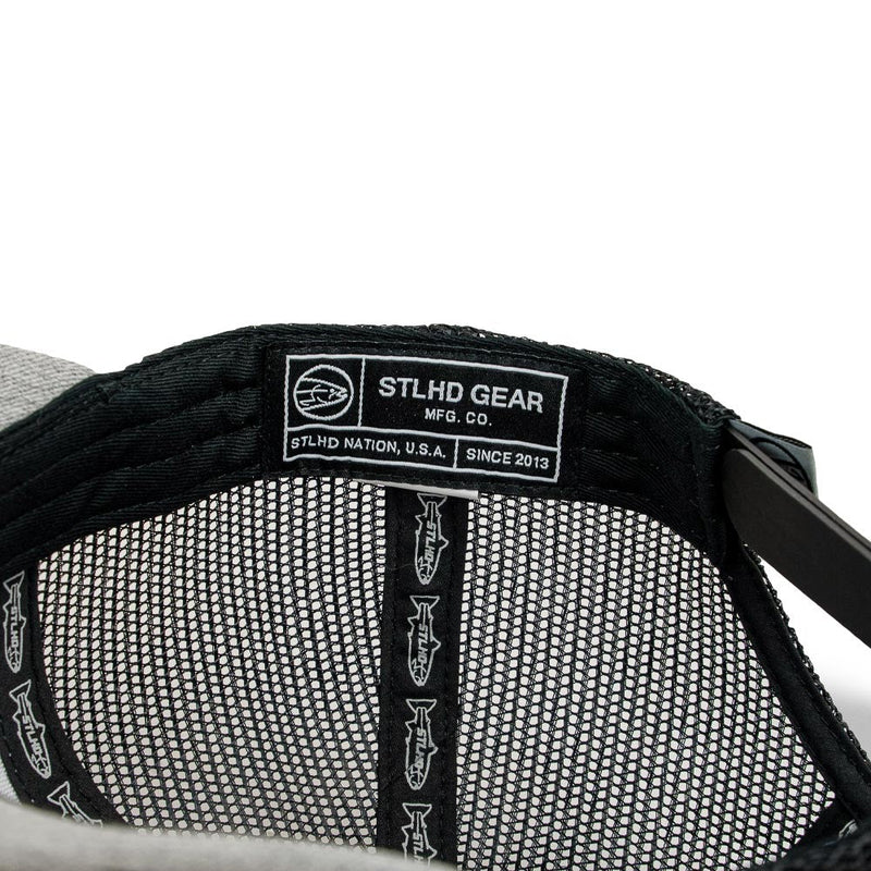 Load image into Gallery viewer, STLHD Chrome Edition Heather Grey/Black Trucker Snapback Hat