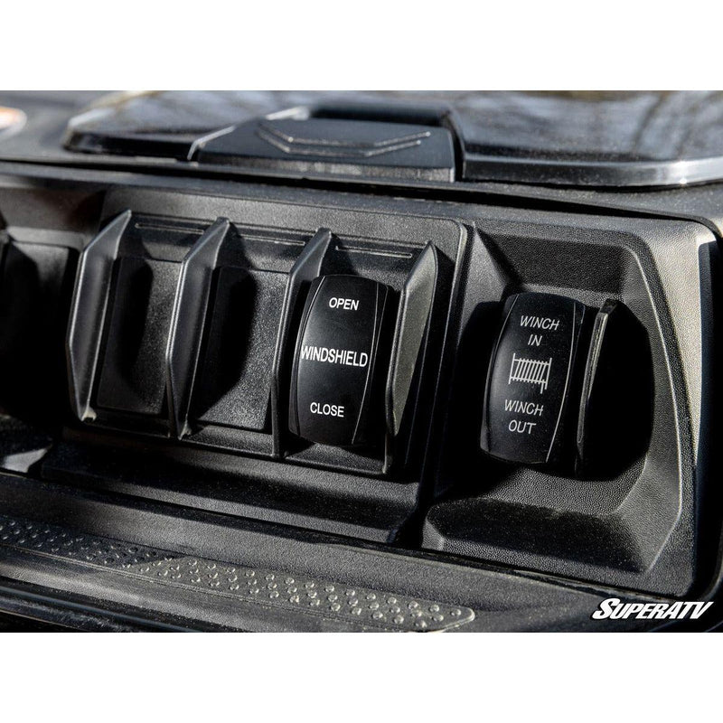 Load image into Gallery viewer, SuperATV 2024+ Can-Am Maverick R Maxdrive Power Flip Windshield